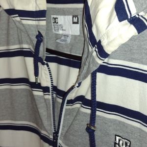 Mens or Boys DC lge Grey w/ white&blue stripes. fits 5'8"-6*0'..Exc. condition